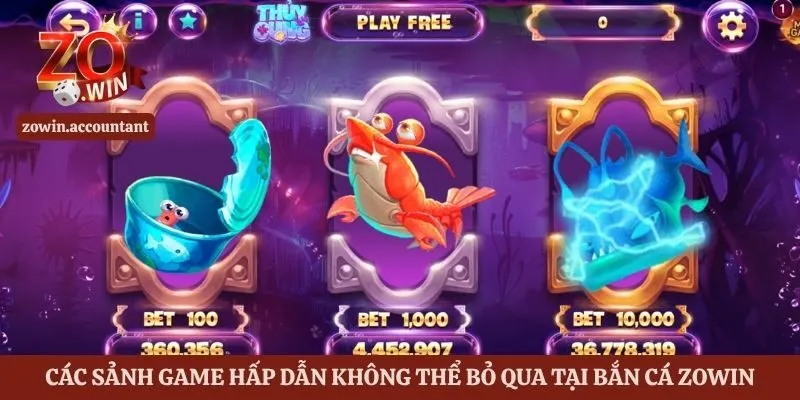 Bắn Cá Zowin – Khám Phá Kho Game Cá Đa Dạng Và Cách Chơi 3 Các sảnh game hấp dẫn không thể bỏ qua tại bắn cá Zowin