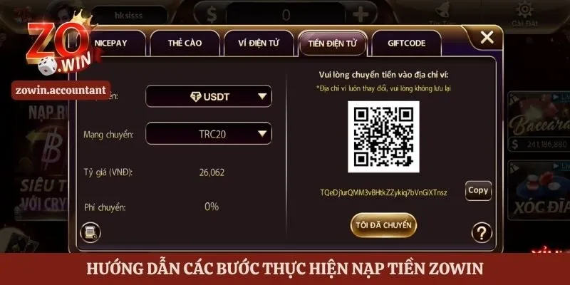 Nạp Tiền Zowin - Hướng Dẫn Các Bước Thực Hiện Nhanh Chóng 2 Hướng dẫn các bước thực hiện nạp tiền Zowin
