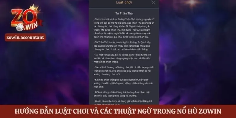 Nổ Hũ Zowin - Khám Phá Game Slot Và Cách Chơi Chi Tiết 3 Hướng dẫn luật chơi và các thuật ngữ trong nổ hũ Zowin